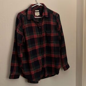 AEO Boyfriend Fit Flannel Button Down Long Sleeve Shirt